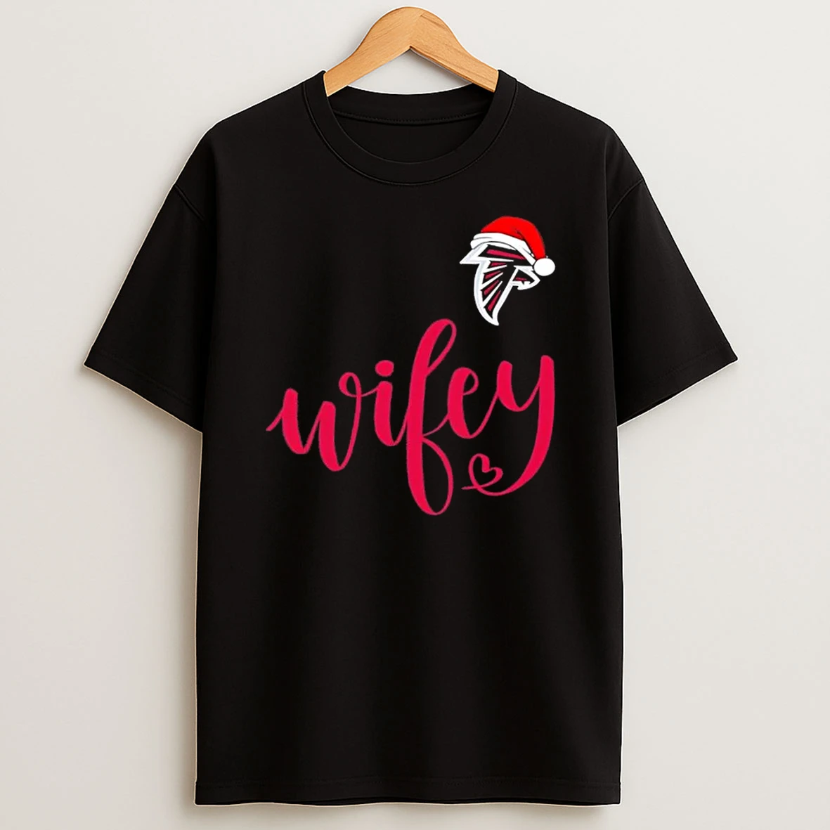 Wifey Atlanta Falcons Santa Hat Merry Christmas Shirts