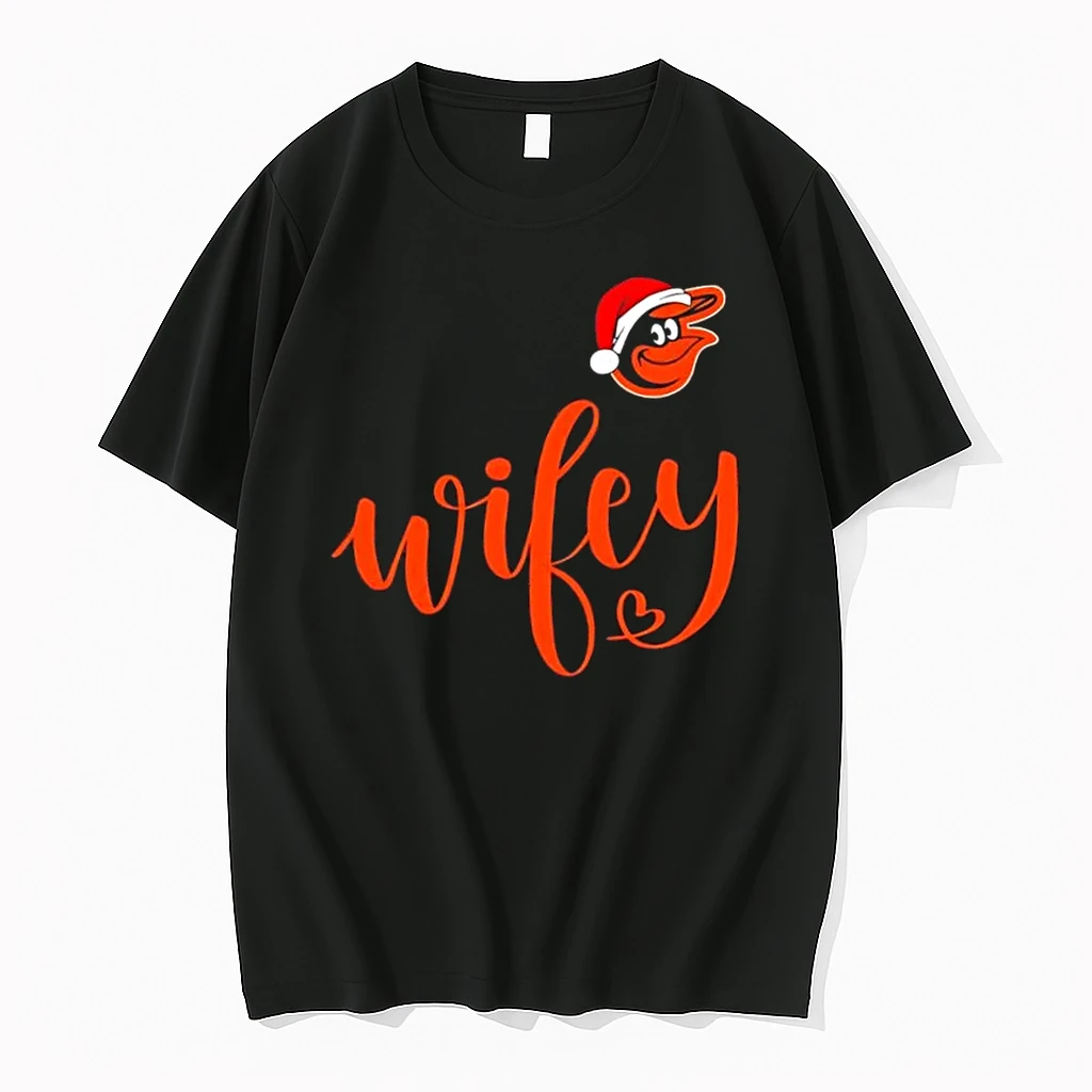 Wifey Baltimore Orioles Santa Hat Merry Christmas Shirts
