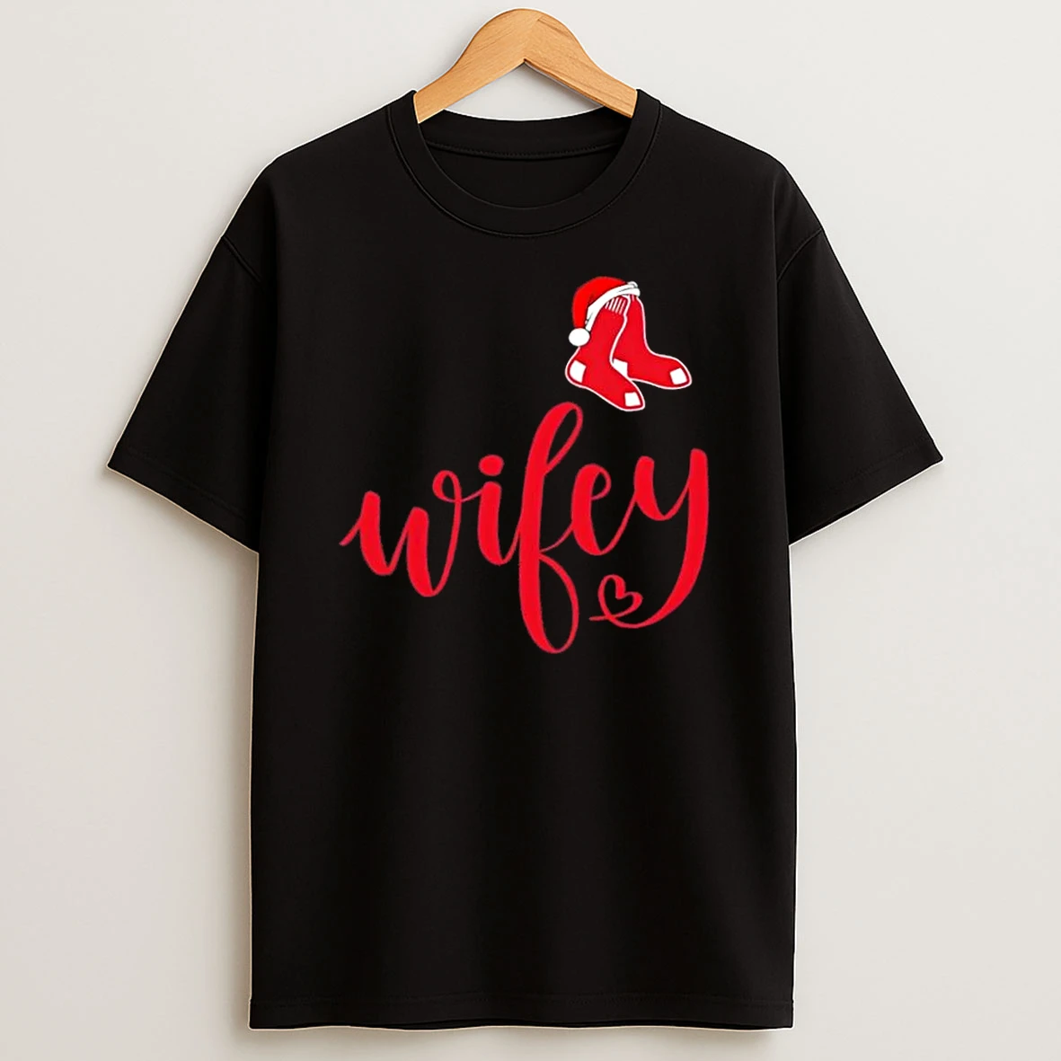 Wifey Boston Red Sox Santa Hat Merry Christmas Shirts
