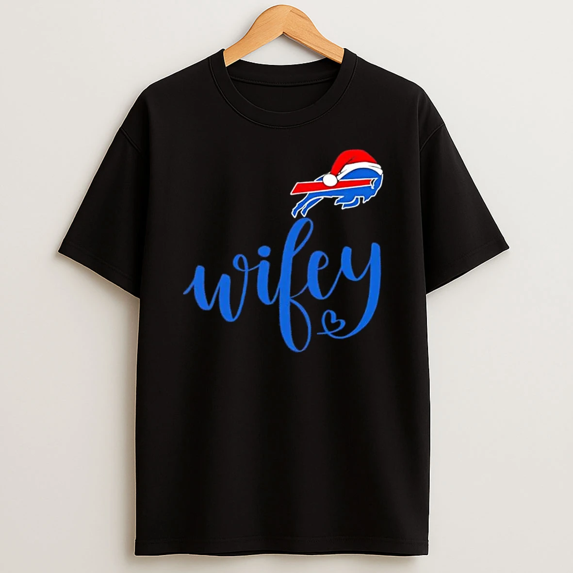 Wifey Buffalo Bills Santa Hat Merry Christmas Shirts