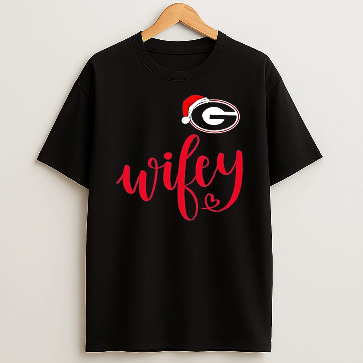 Wifey Georgia Bulldogs Santa Hat Merry Christmas Shirts