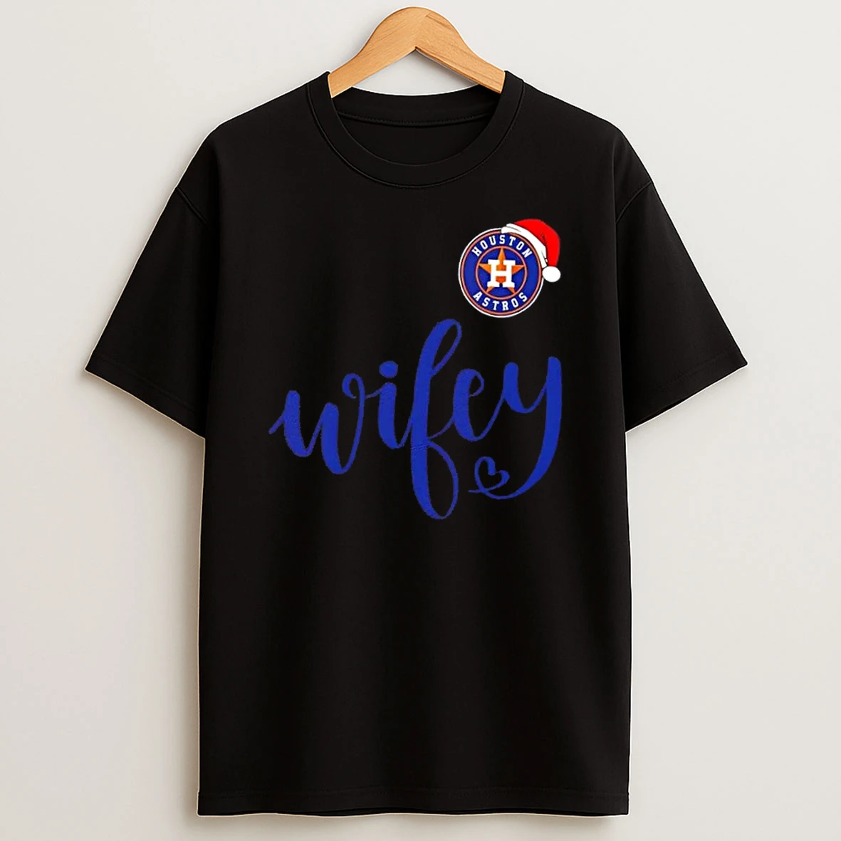Wifey Houston Astros Santa Hat Merry Christmas Shirts