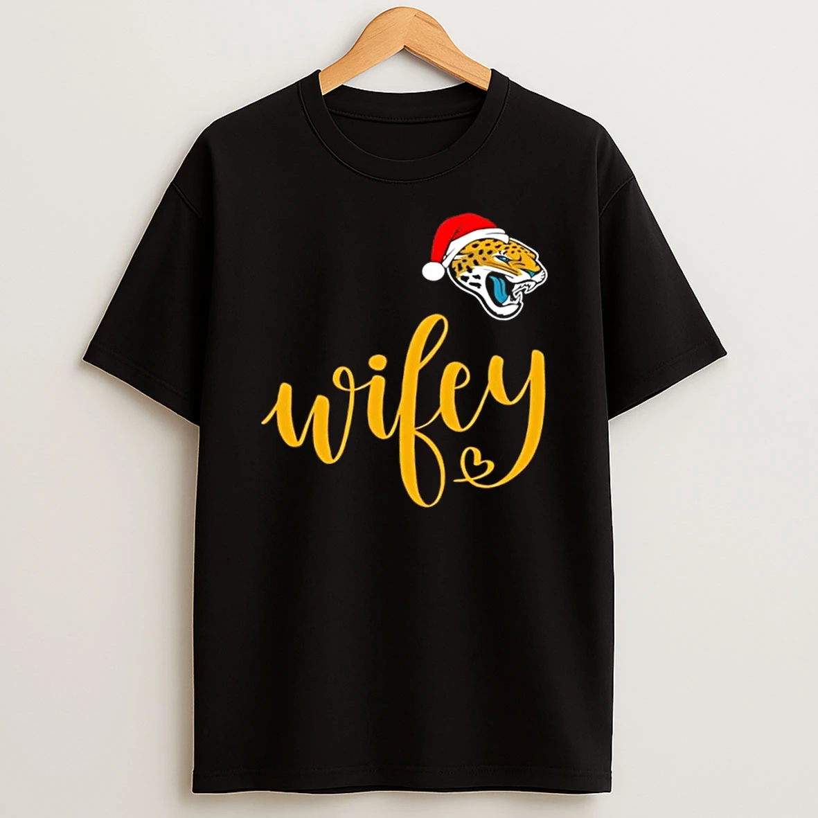 Wifey Jacksonville Jaguars Santa Hat Merry Christmas Shirts