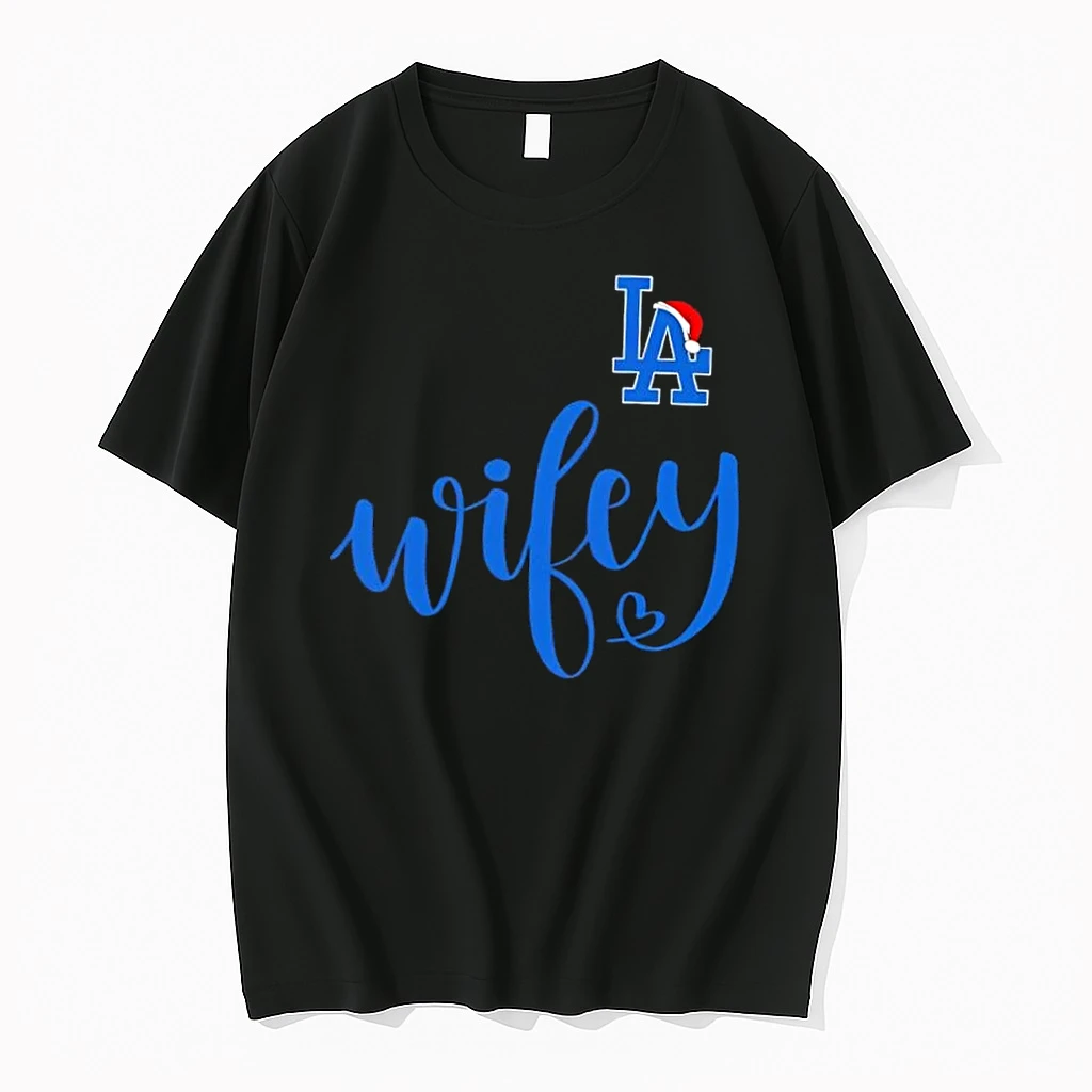 Wifey Los Angeles Dodgers Santa Hat Merry Christmas Shirts