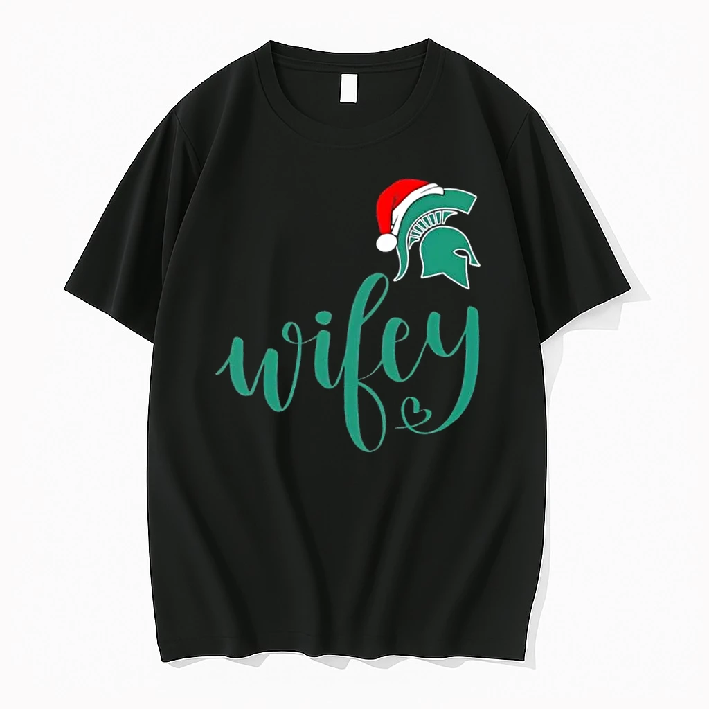 Wifey Michigan State Spartans Santa Hat Merry Christmas Shirts