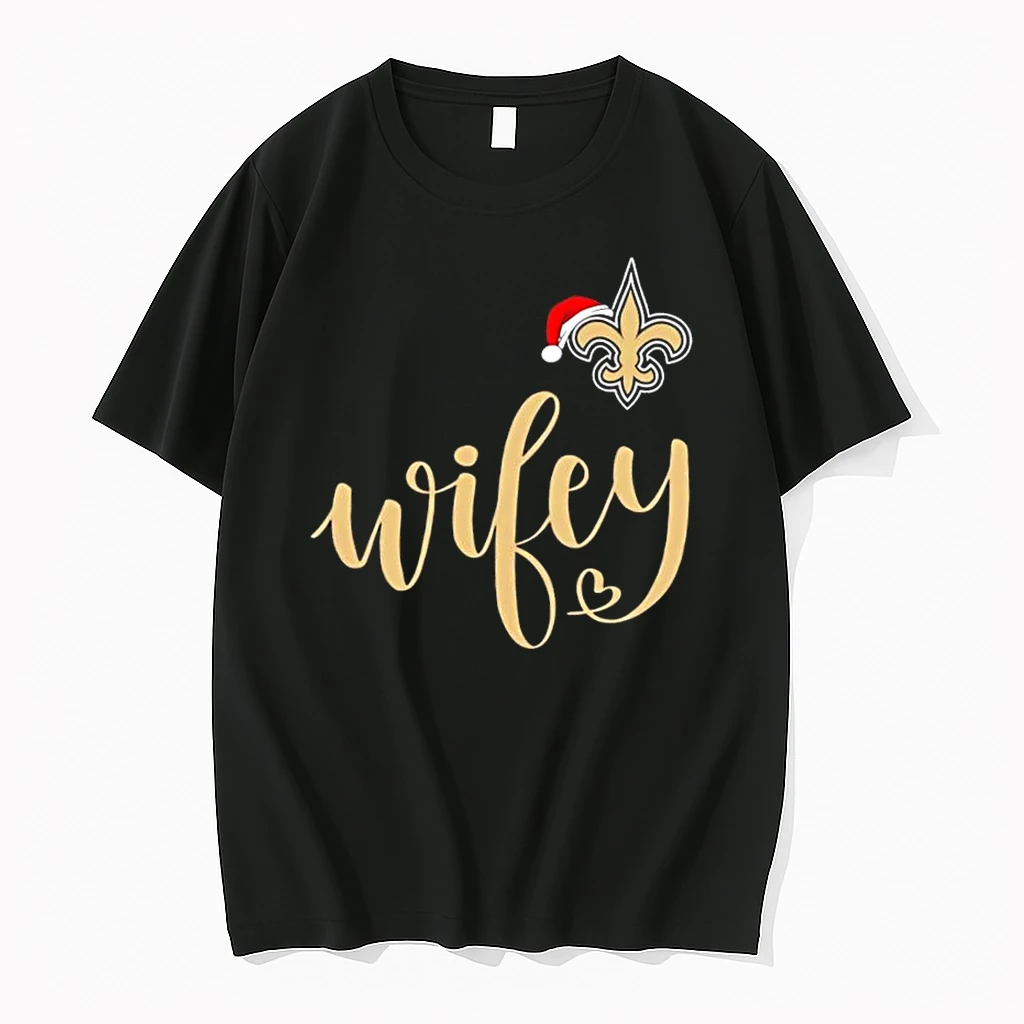 Wifey New Orleans Saints Santa Hat Merry Christmas Shirts