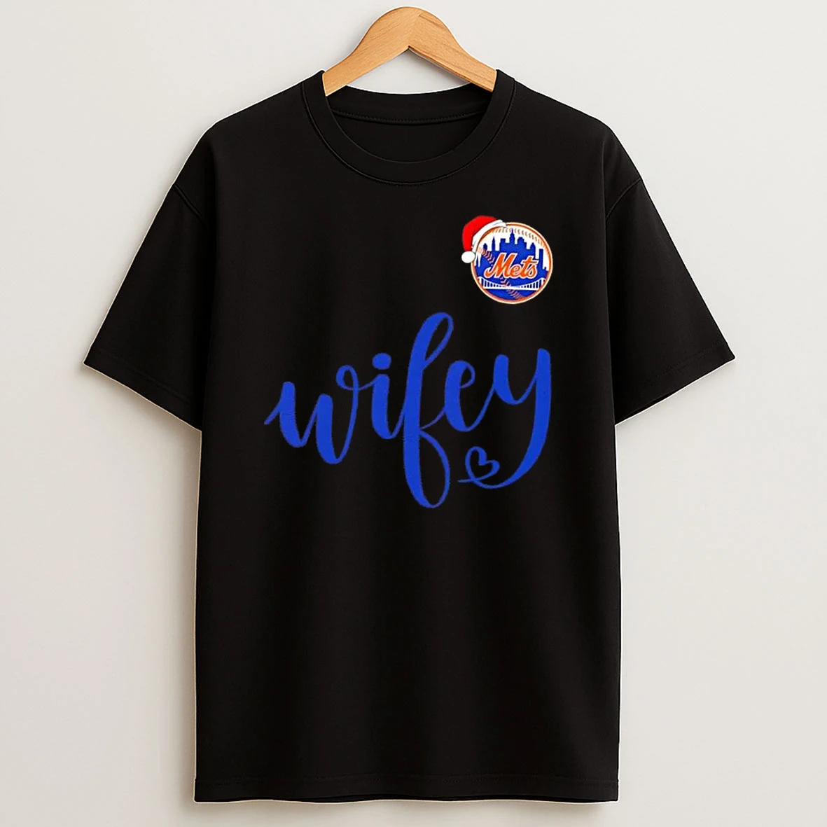 Wifey New York Mets Santa Hat Merry Christmas Shirts