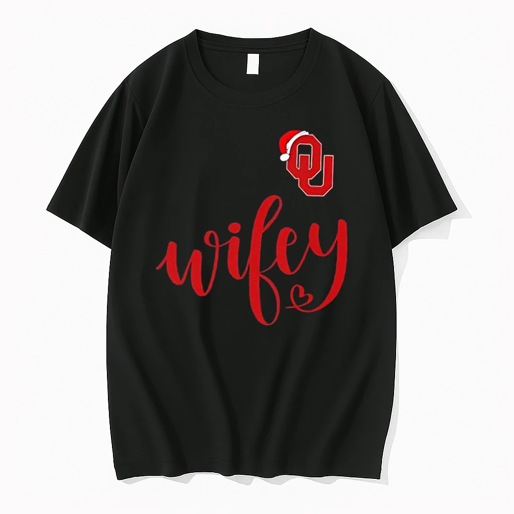 Wifey Oklahoma Sooners Santa Hat Merry Christmas Shirts