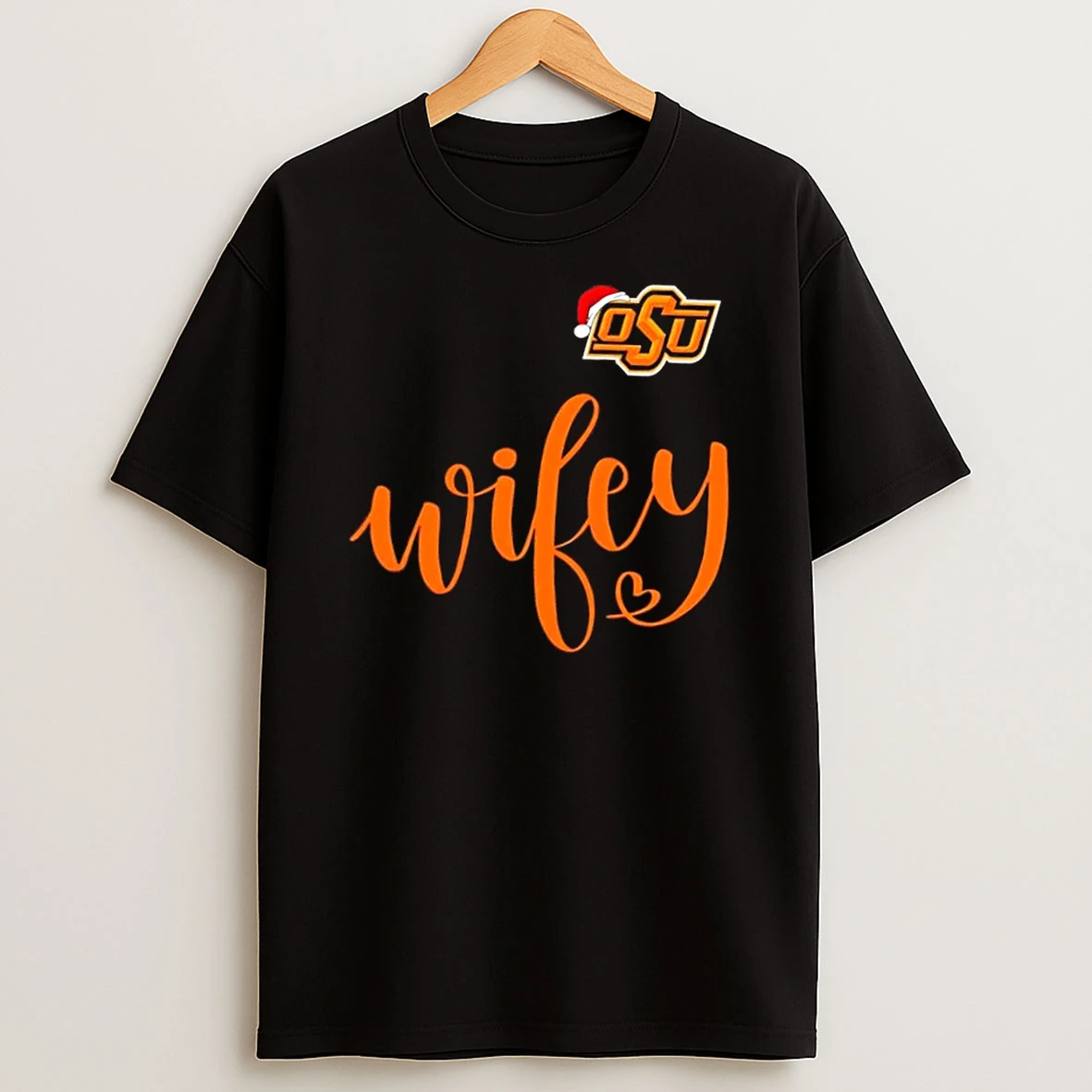 Wifey Oklahoma State Cowboys Santa Hat Merry Christmas Shirts