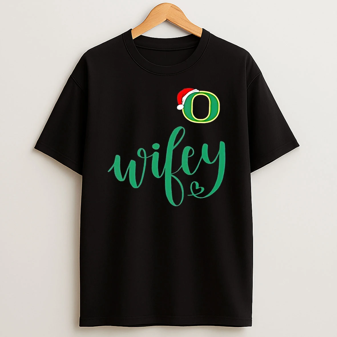 Wifey Oregon Ducks Santa Hat Merry Christmas Shirts