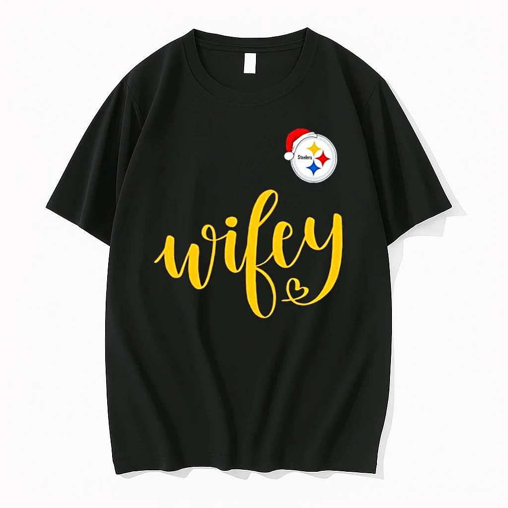 Wifey Pittsburgh Steelers Santa Hat Merry Christmas Shirts