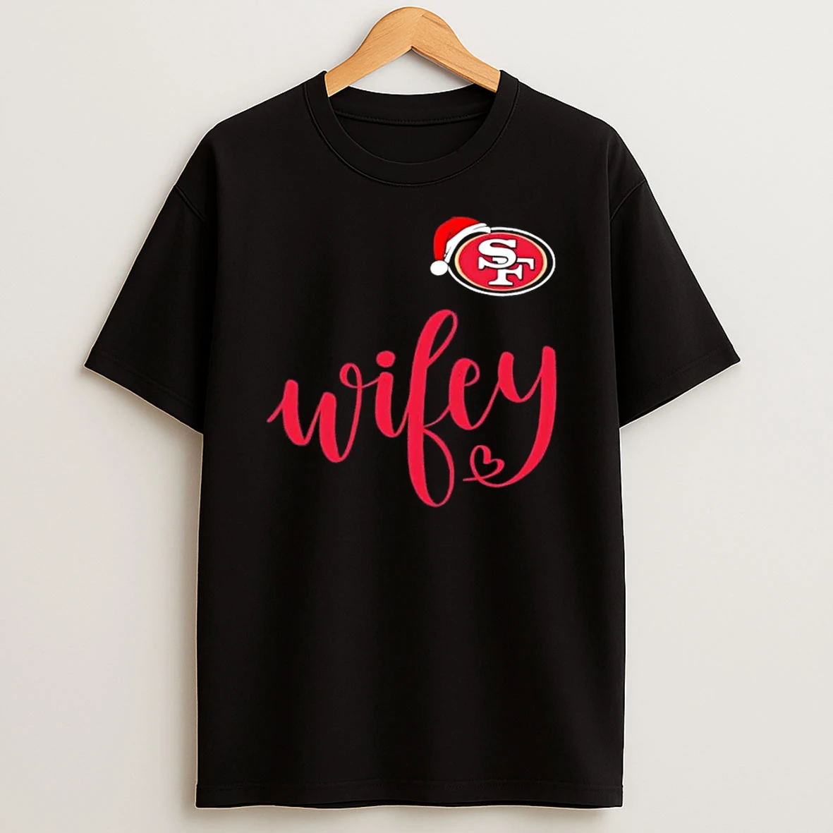Wifey San Francisco 49ers Santa Hat Merry Christmas Shirts