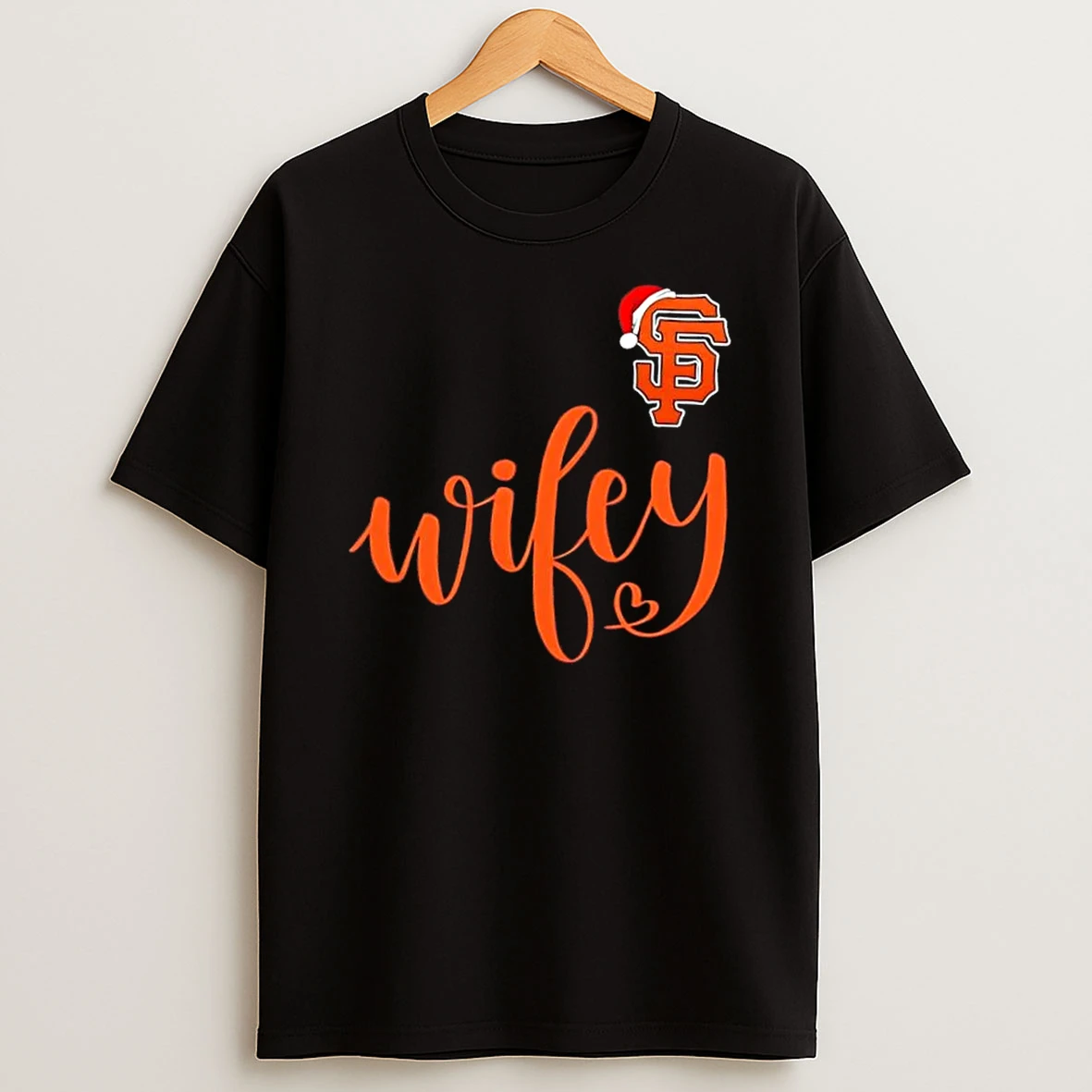 Wifey San Francisco Giants Santa Hat Merry Christmas Shirts