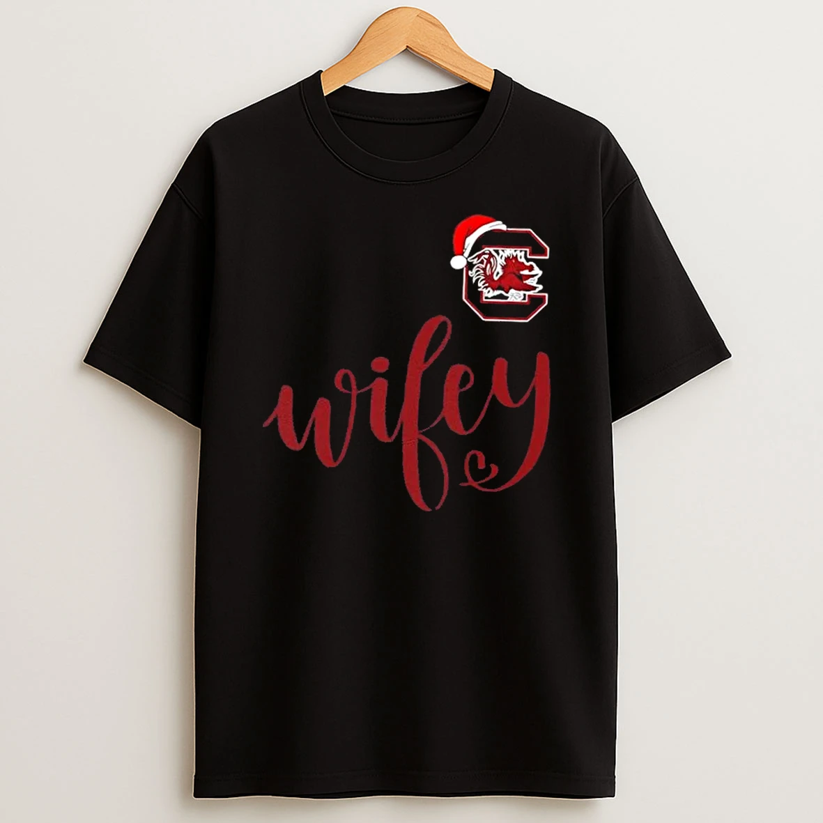 Wifey South Carolina Gamecocks Santa Hat Merry Christmas Shirts