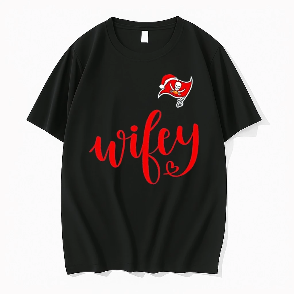 Wifey Tampa Bay Buccaneers Santa Hat Merry Christmas Shirts