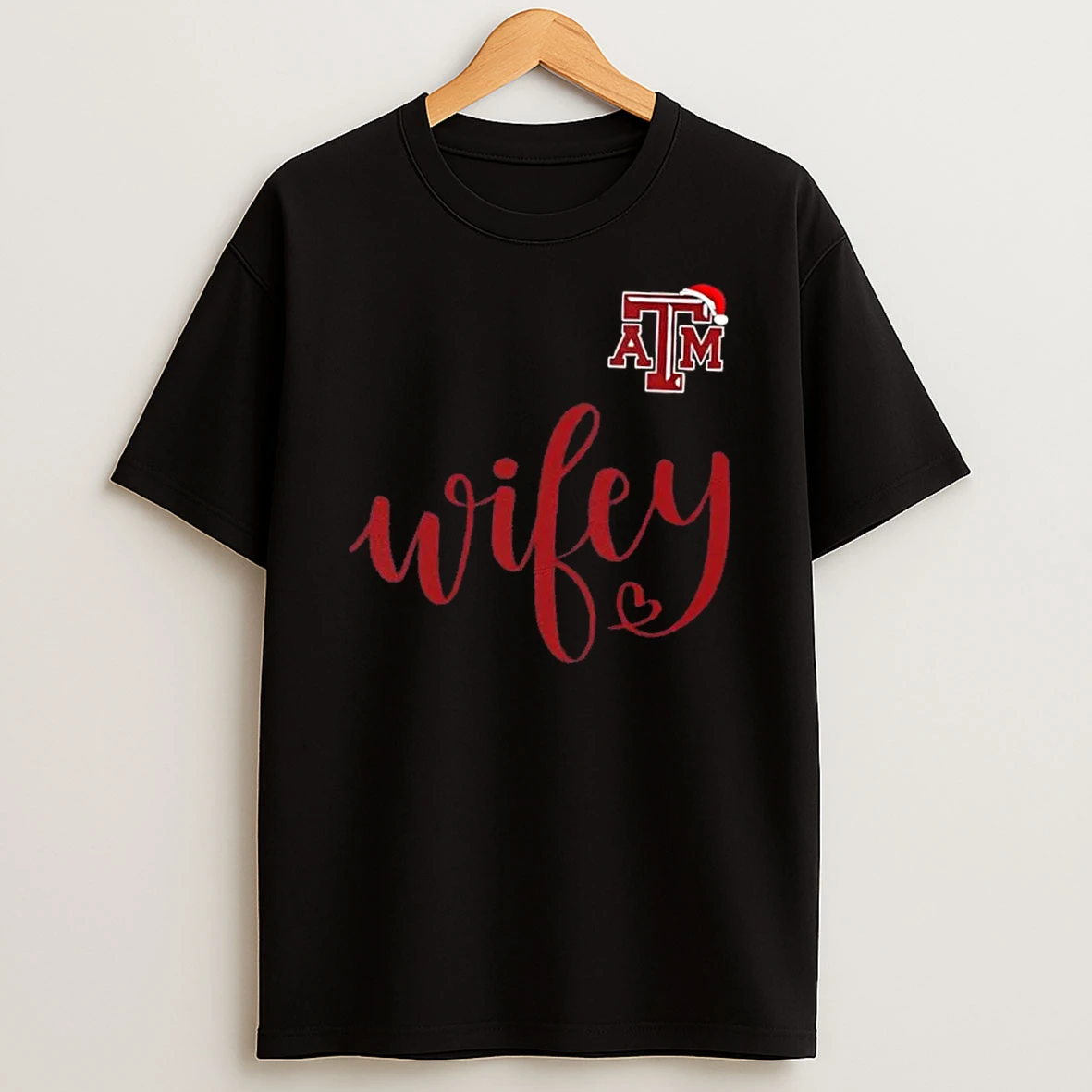 Wifey Texas Am Aggies Santa Hat Merry Christmas Shirts