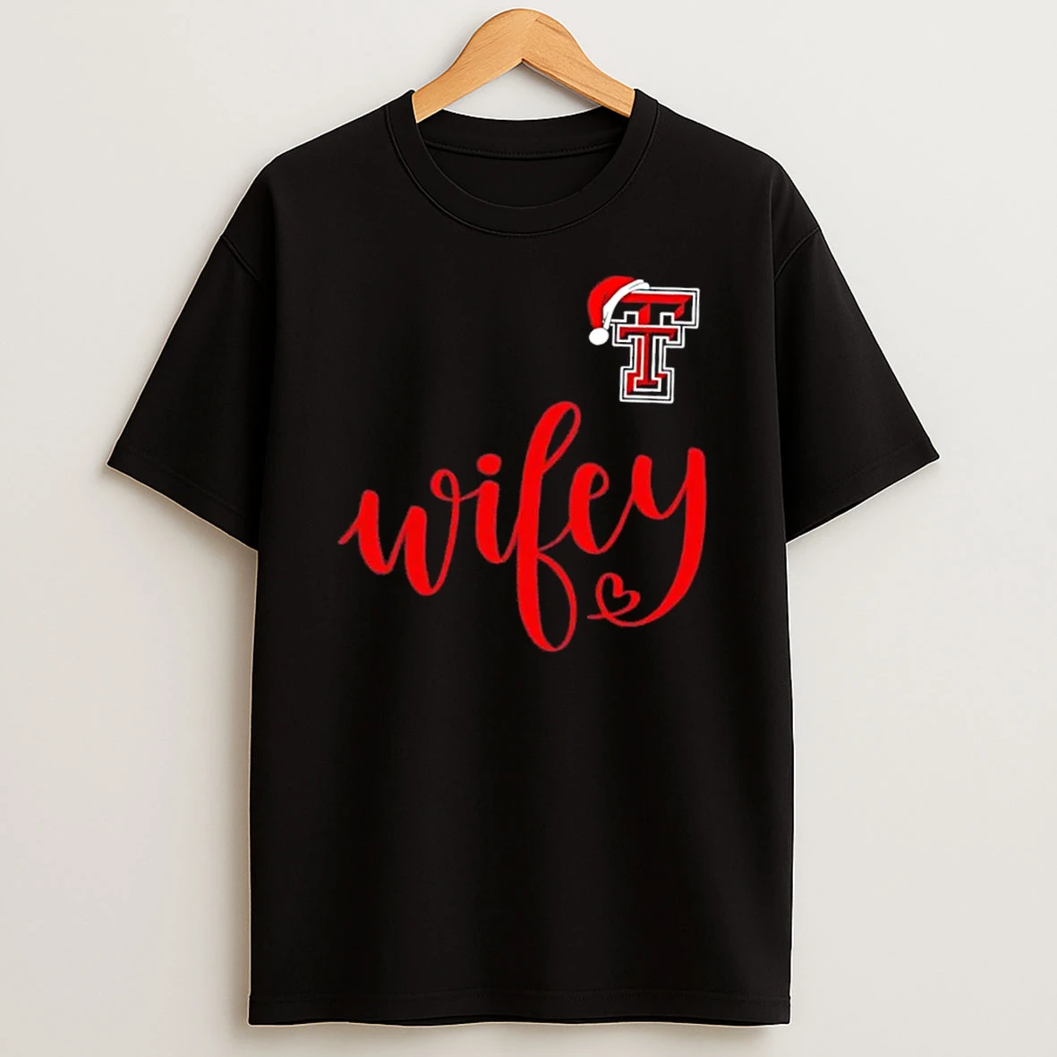 Wifey Texas Tech Red Raiders Santa Hat Merry Christmas Shirts