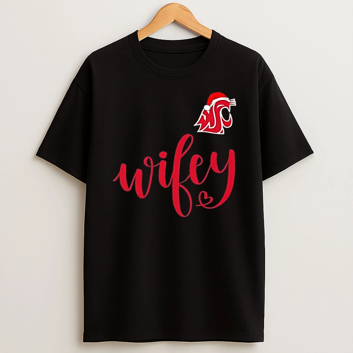Wifey Washington State Cougars Santa Hat Merry Christmas Shirts