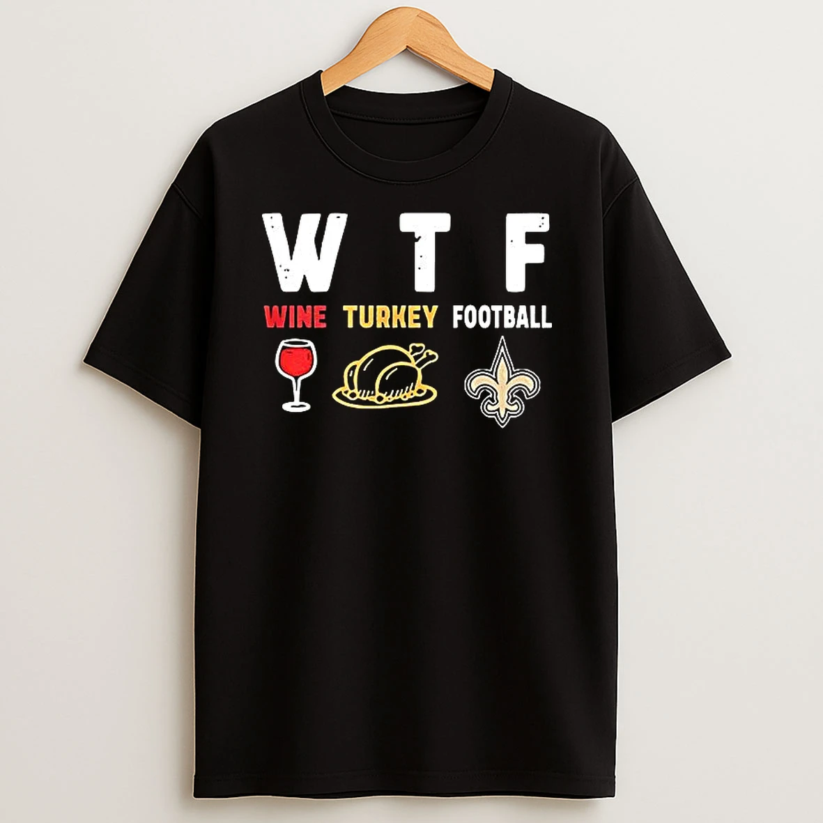 Wine Turkey New Orleans Saints Football Thanksgiving Shirts