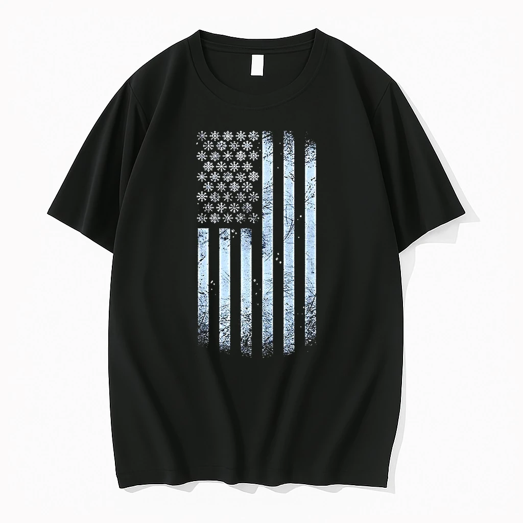 Winter Snowflakes American Flags Shirts
