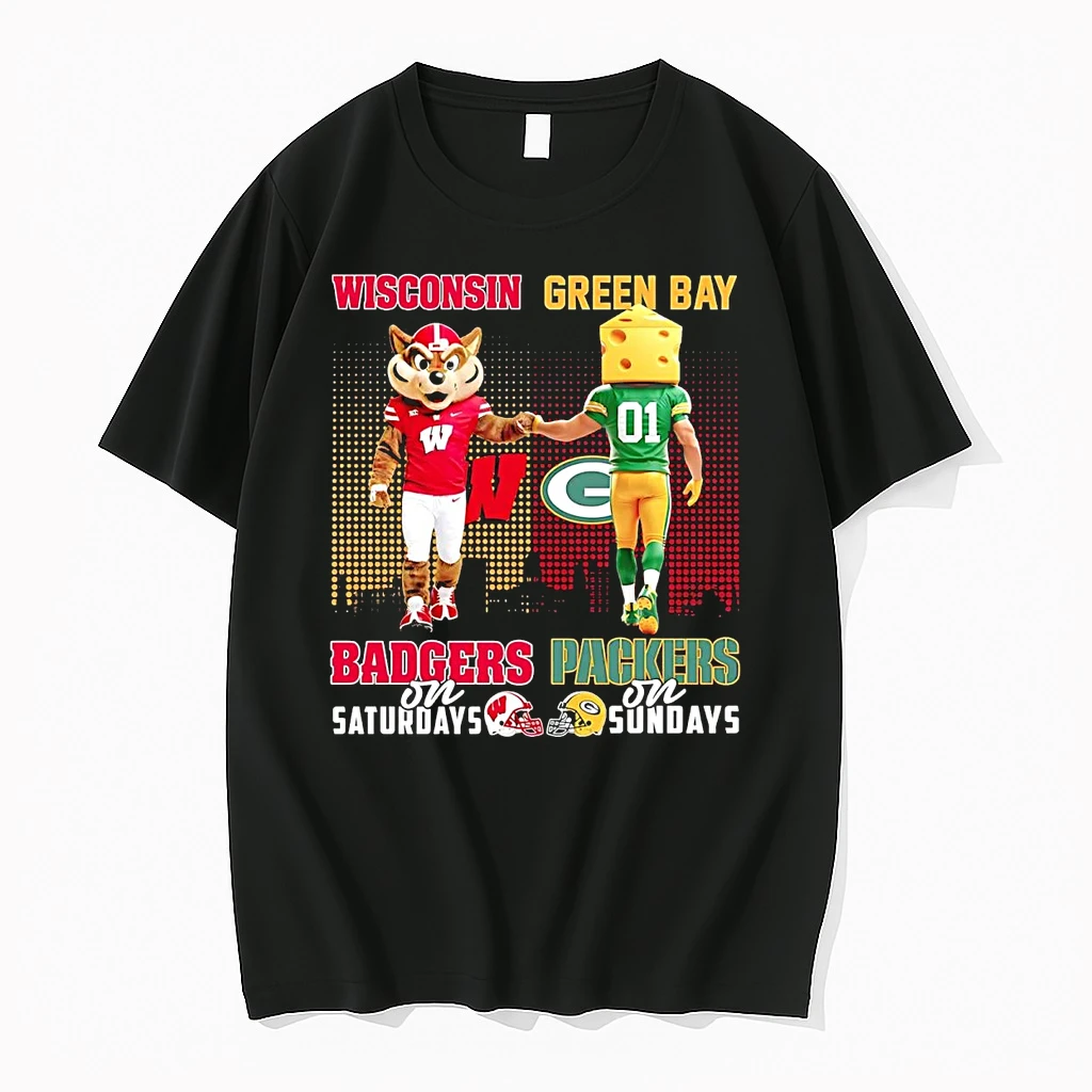 Wisconsin Badgers On Saturdays Green Bay Packers On Sundays Mascot Shirts