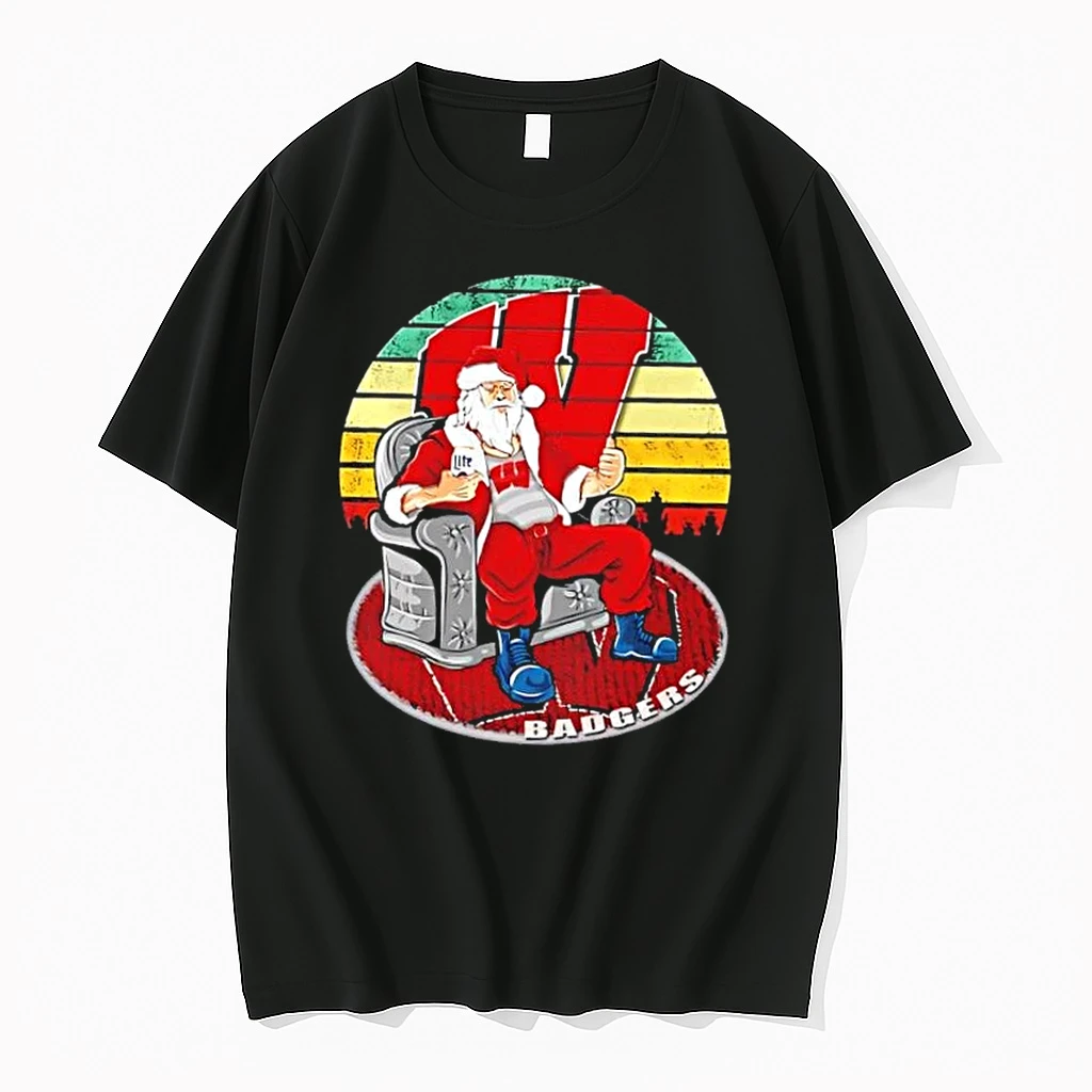 Wisconsin Badgers X Santa Claus Christmas Vintage Shirts