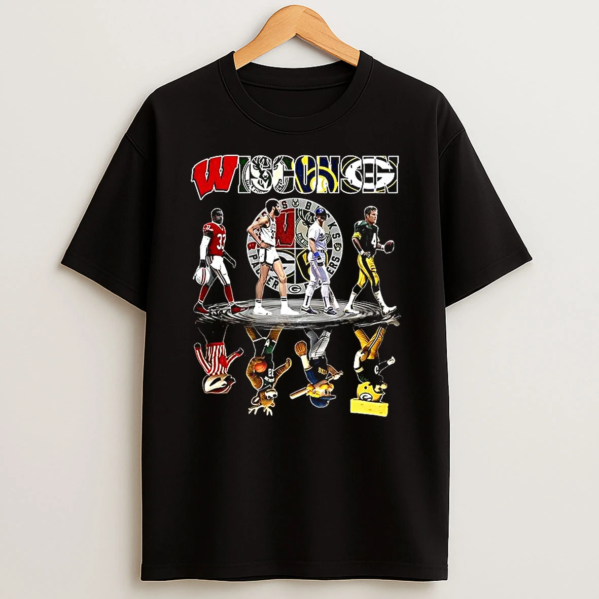 Wisconsin Sports Teams Player Water Reflection Mascot Shirts