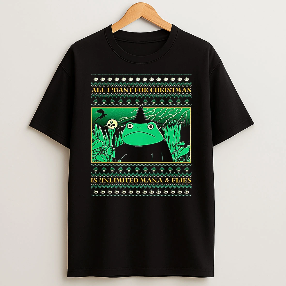 Witch Frog All I Want For Christmas Is Unlimited Mana And Flies Christmas Shirts