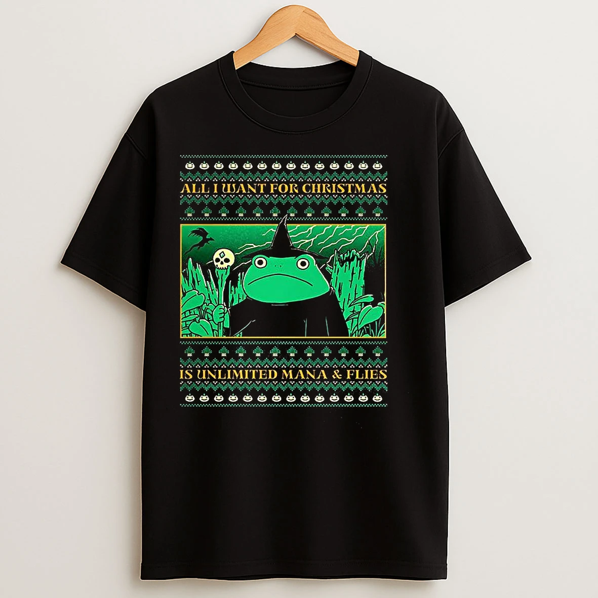 Witch Frog All I Want For Christmas Is Unlimited Mana And Flies Christmas T Shirts