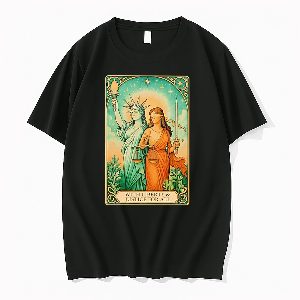 With Liberty And Justice For All Tarot Card Shirts