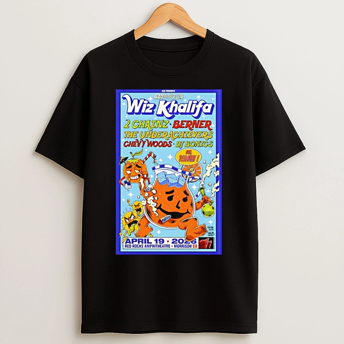 Wiz Khalifa April 19 2026 Red Rocks Park And Amphitheatre Monrrison Co T Shirts