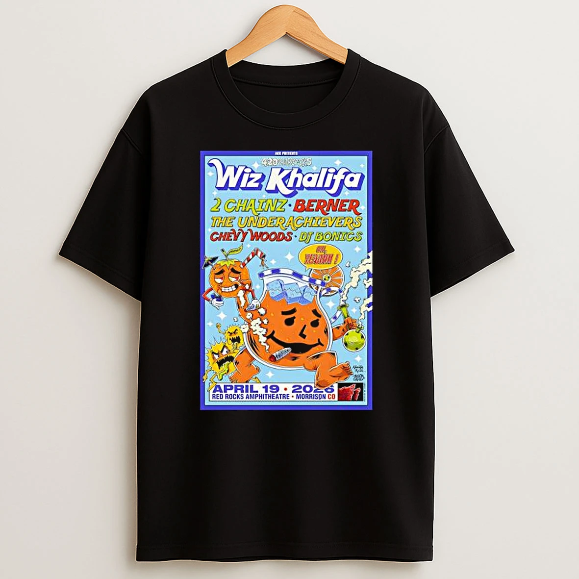 Wiz Khalifa Red Rocks Amphitheatre Concert Apr 19 2026 Shirts