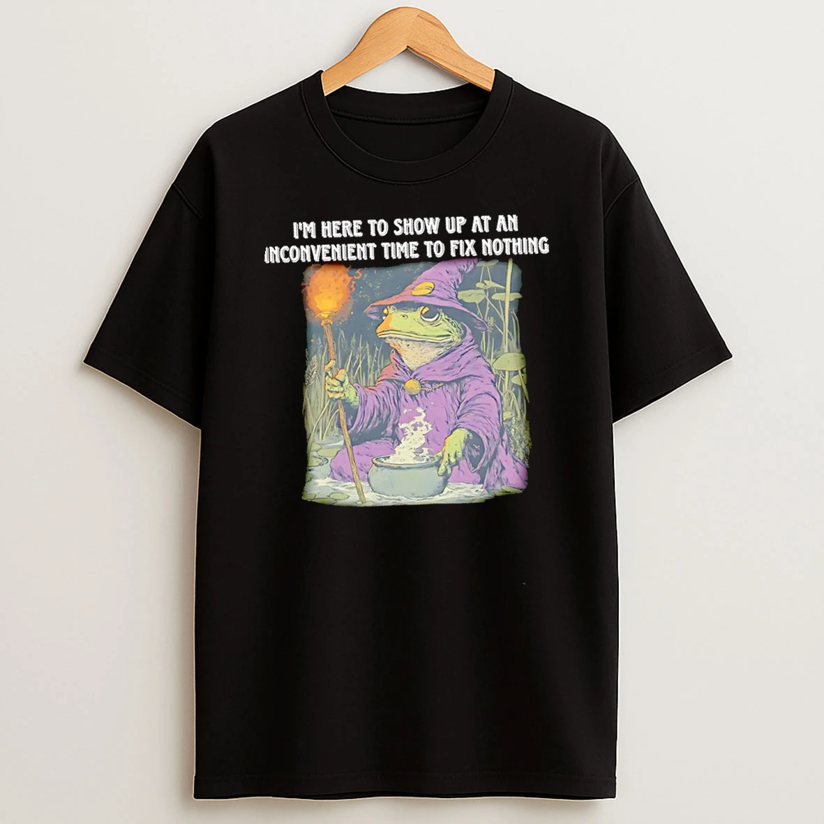 Wizard Frog Im Here To Show Up At An Inconvenient Time To Fix Nothing Shirts