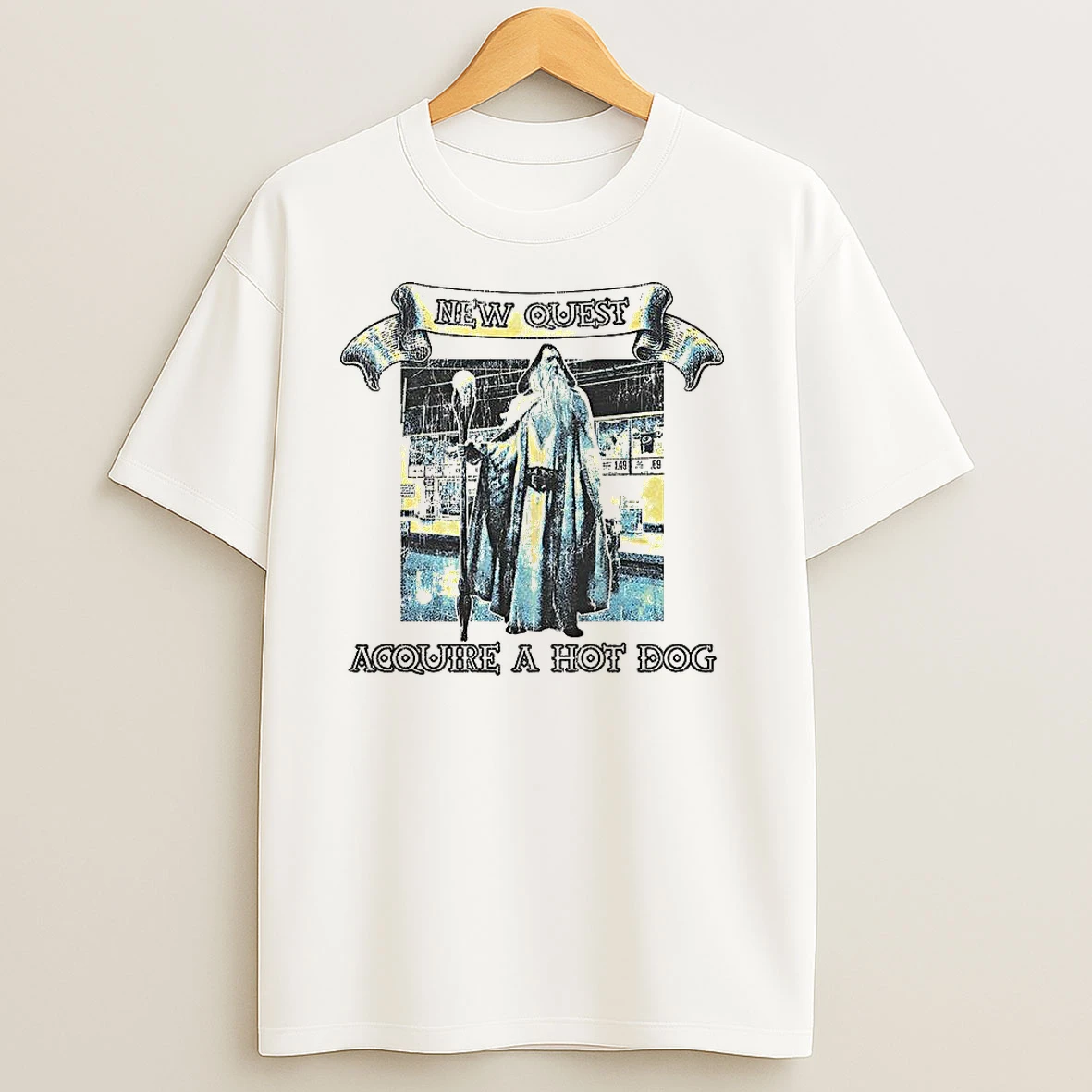 Wizard New Quest Acquire Hot Dog T Shirts