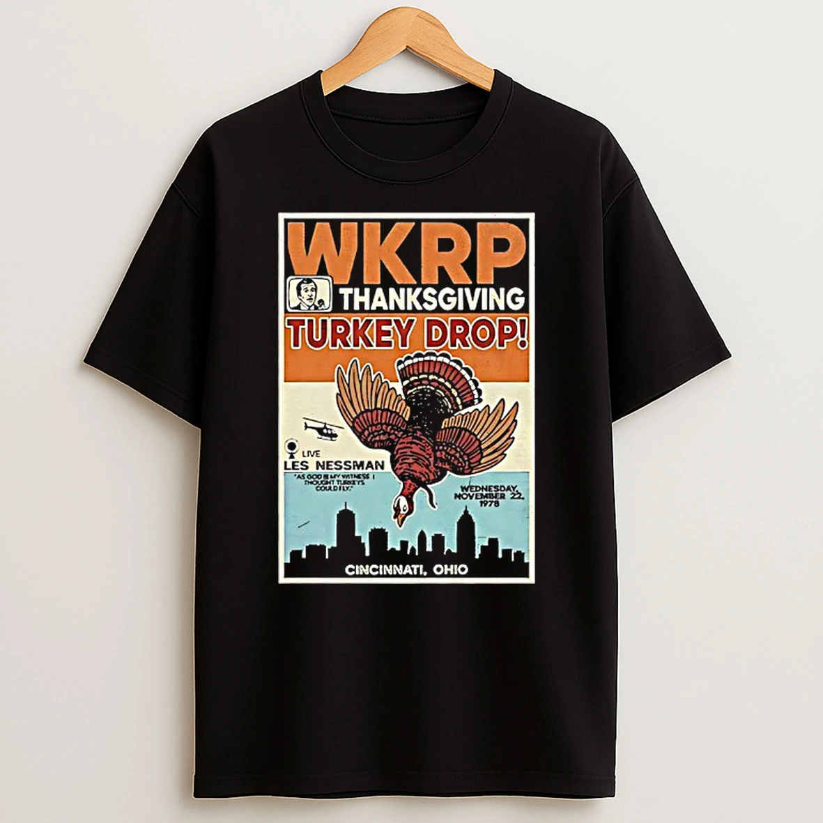 Wkrp In Cincinnati Ohio Turkey Drop Thanksgiving Day Vintage Shirts