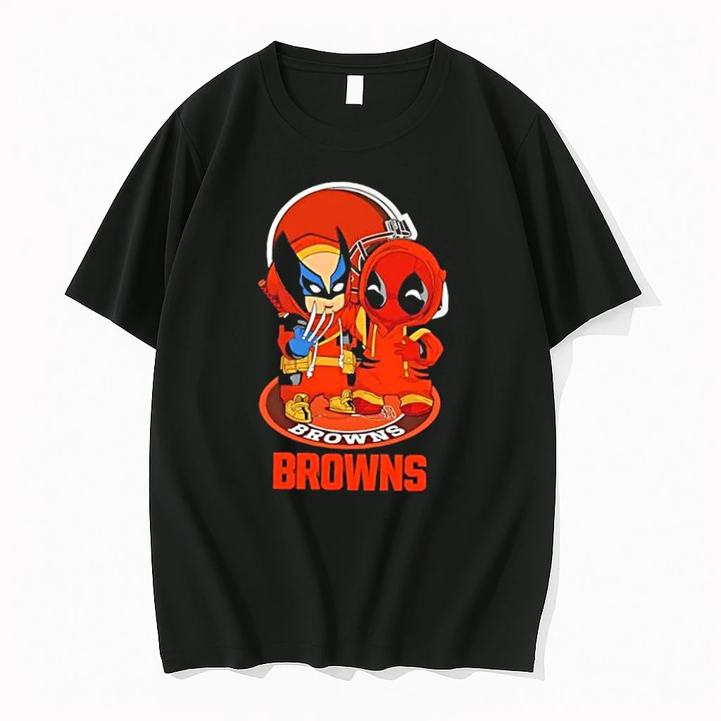 Wolverine And Deadpool X Cleveland Browns Football Shirts