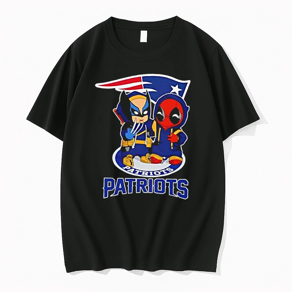 Wolverine And Deadpool X New England Patriots Football Shirts