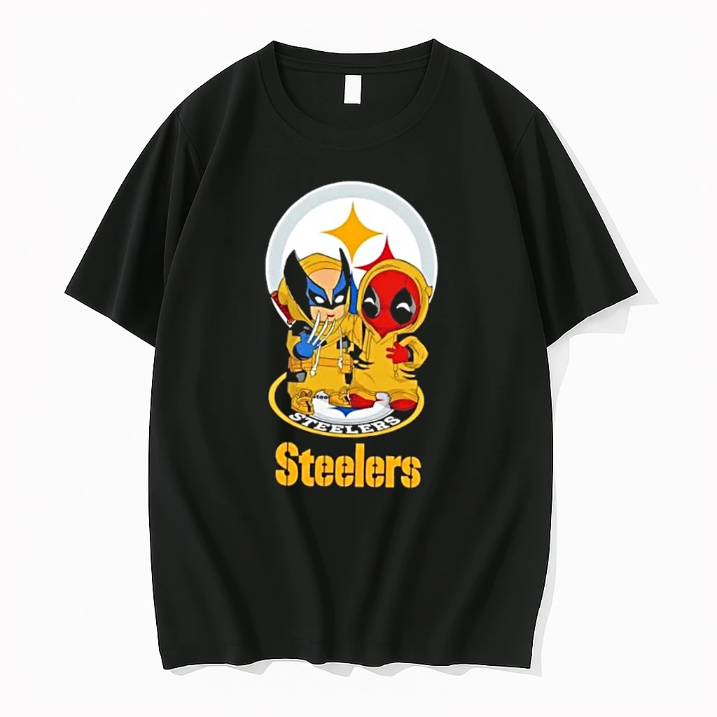 Wolverine And Deadpool X Pittsburgh Steelers Football Shirts