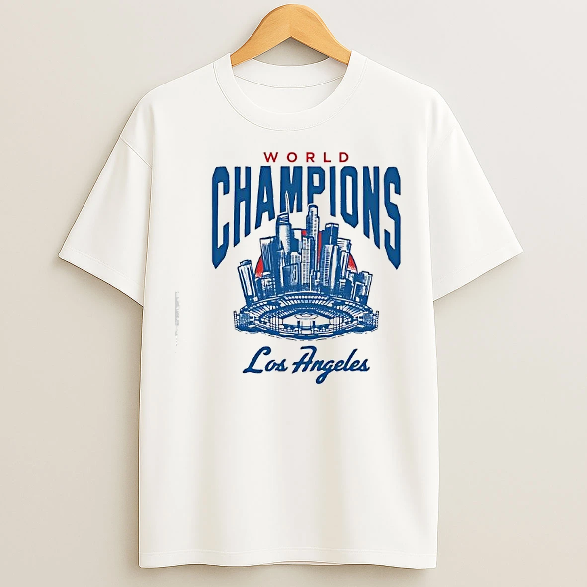 World Champions Los Angeles Dodgers Skyline Baseball T Shirts