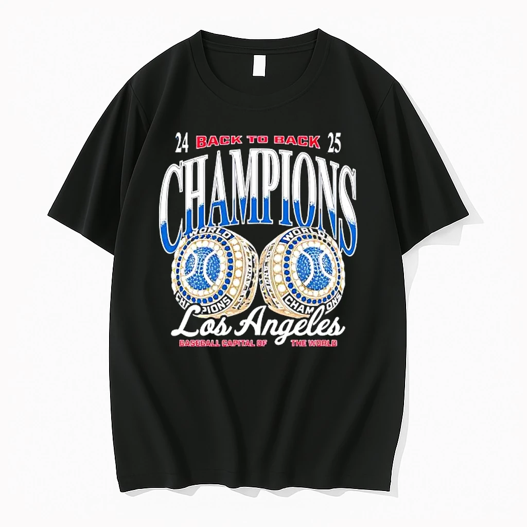 World Champions Los Angeles Dodgers Back To Back 24 25 Baseball Capital Df Shirts