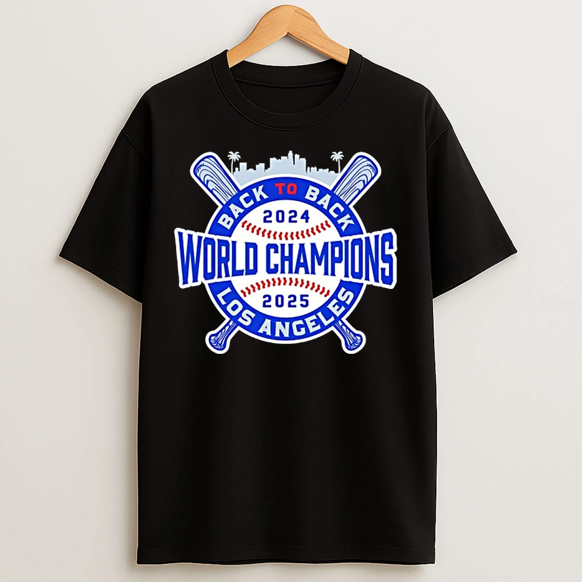 World Champions For Los Angeles Dodgers Baseballl Back To Back T Shirts