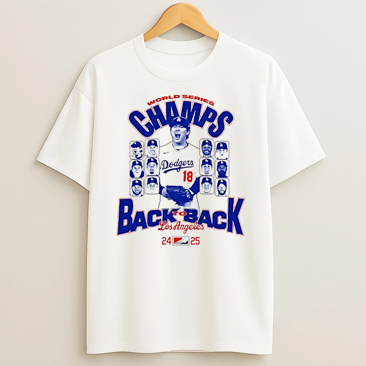 World Series Champs Los Angeles Dodgers Back To Back Players Shirts