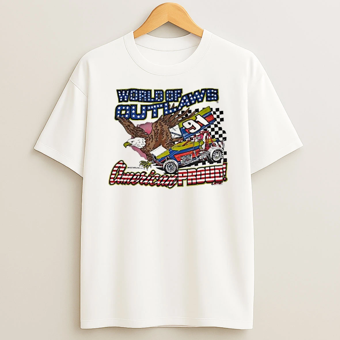 World Of Outlaws American Proud Eagle Car Shirts