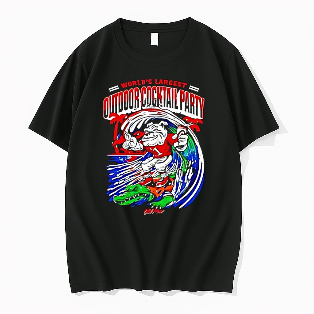 Worlds Largest Outdoor Cocktail Party Georgia Bulldogs And Florida Gators College Mascots Shirts