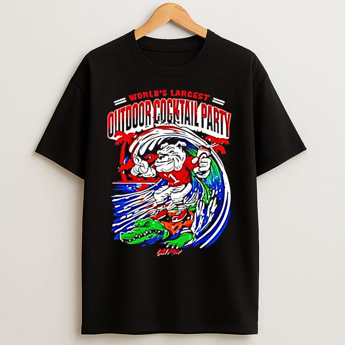Worlds Largest Outdoor Cocktail Party Georgia Bulldogs And Florida Gators College Mascots T Shirts