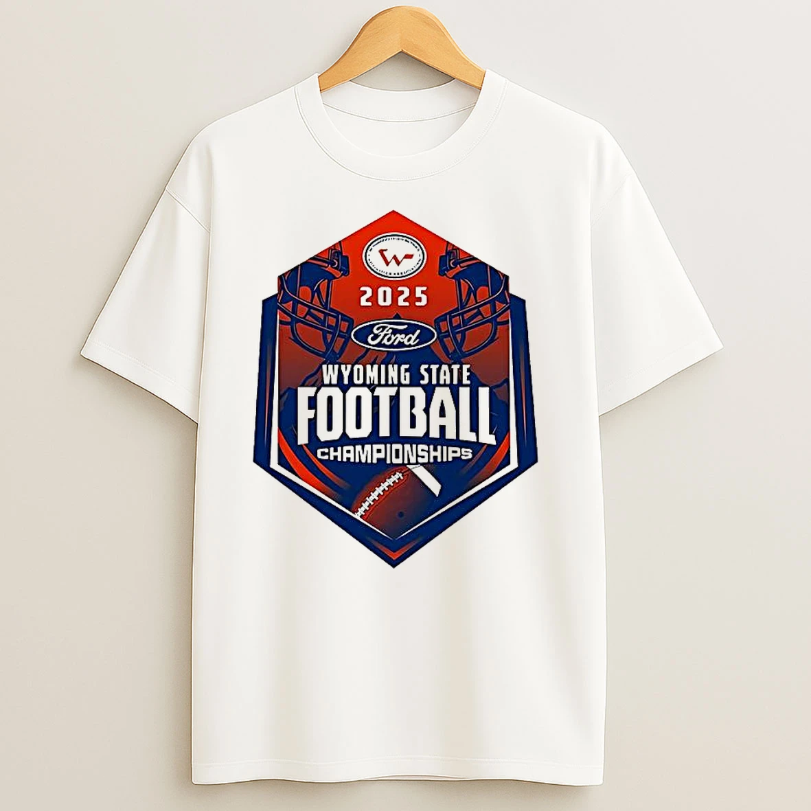 Wyoming State Football Activities Association 2025 Championship Logo T Shirts