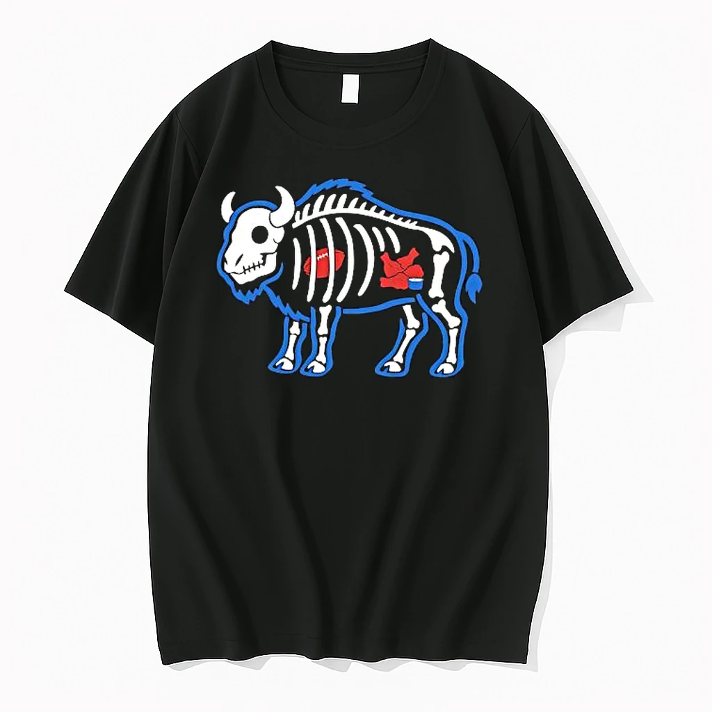 X Ray Buffalo Skeleton With Football And Food Shirts