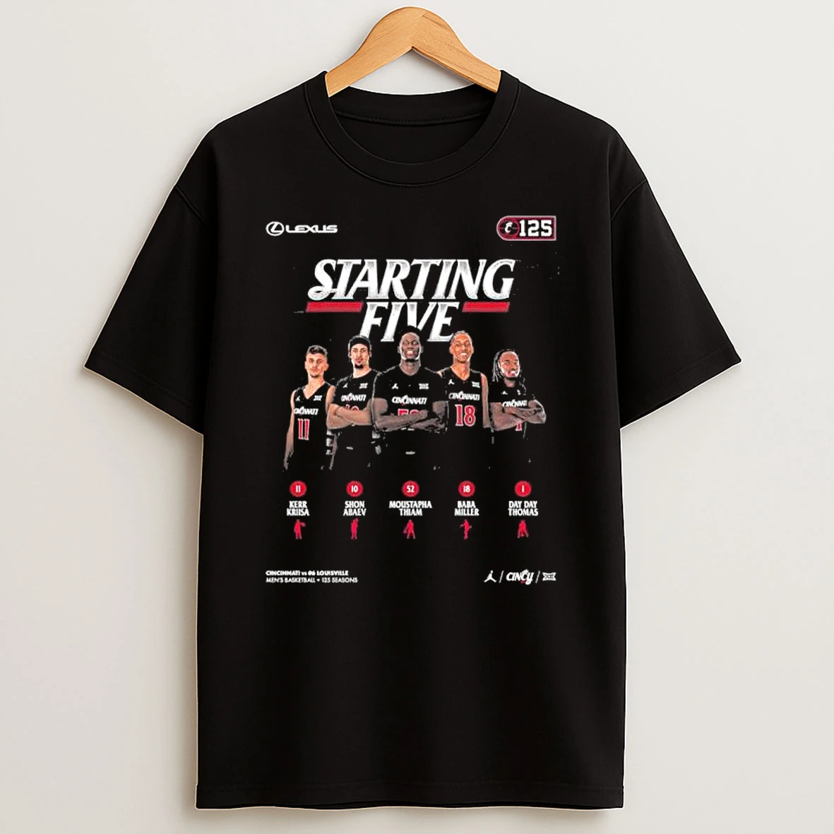 Y4odj3zq Cincinnati Bearcats Mens Basketball Hoops Classic Shirts