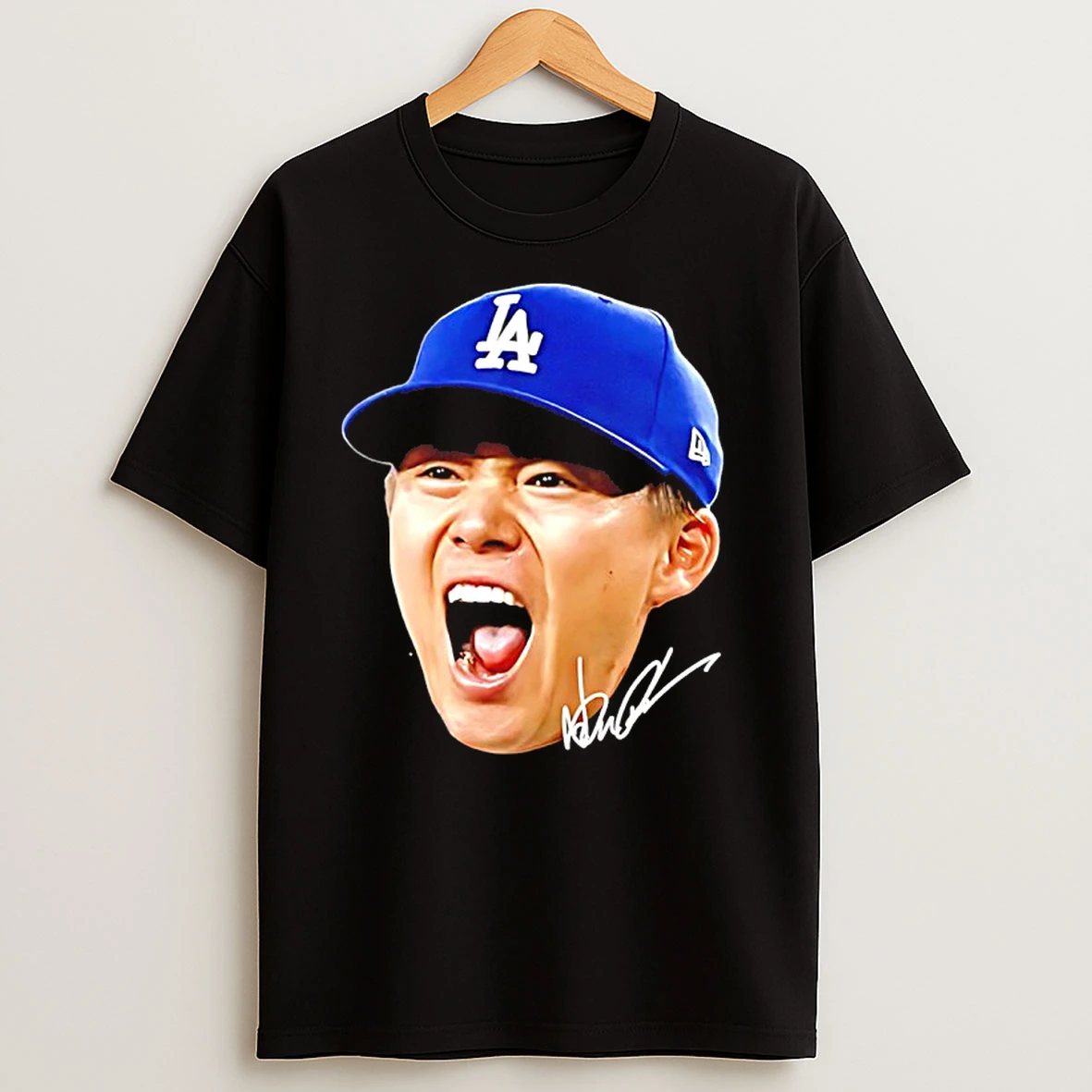 Yamamoto Aura Los Angeles Dodgers 2025 World Series Champions Big Face T Shirts