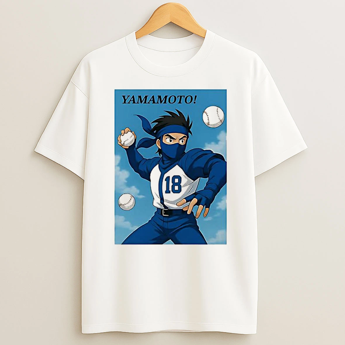 Yamamoto Los Angeles Dodgers Number 18 Anime Shirts